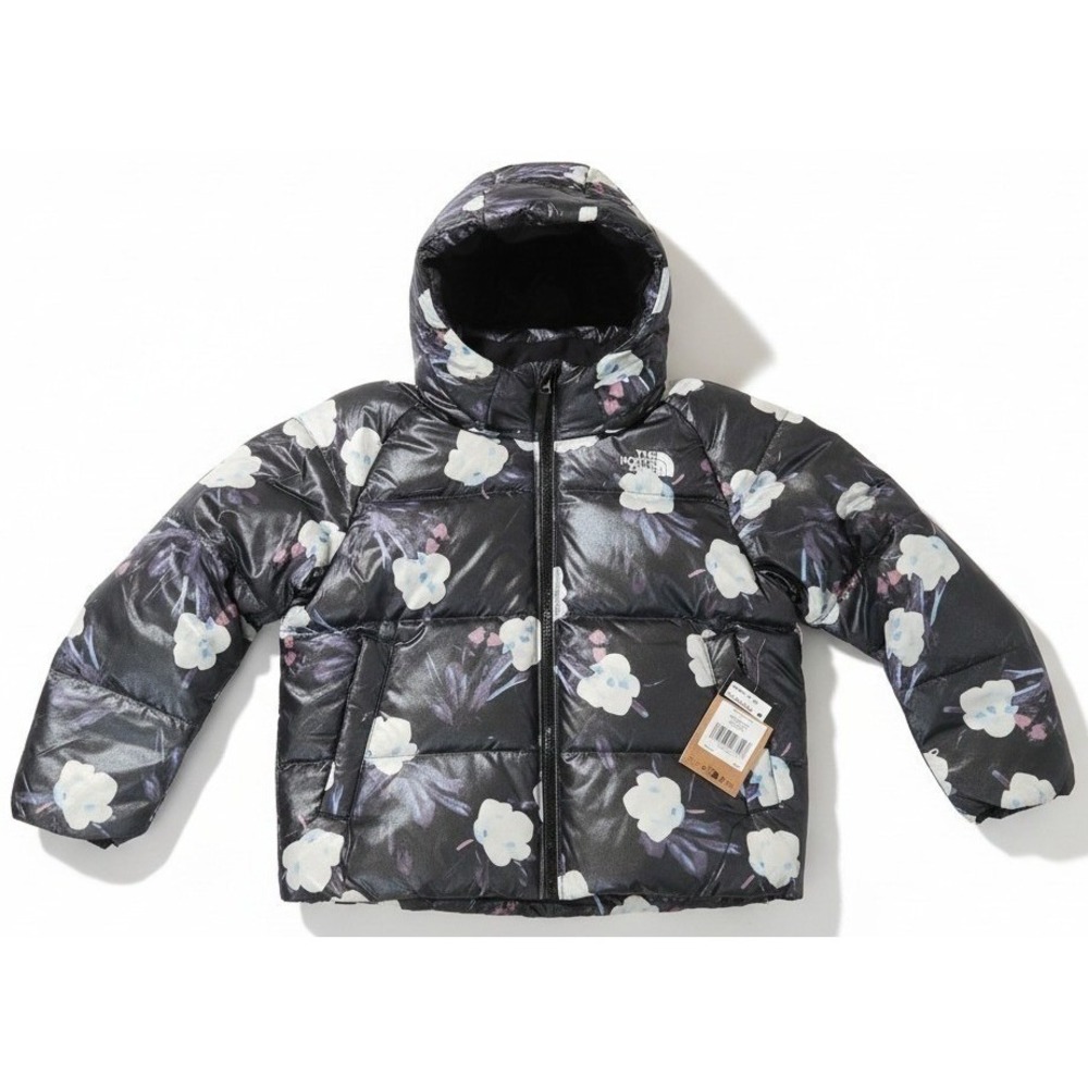 NWT The North‎ Face Floral Down Jacket Black Winter Puffer XL 14/16 Retail $150